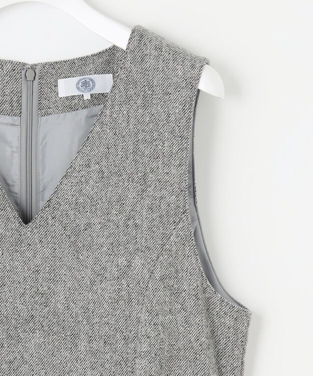 J.PRESS LADIES L 【WEB限定カラーあり】ツイードツイル ジャンパー ドレス ライトグレー系