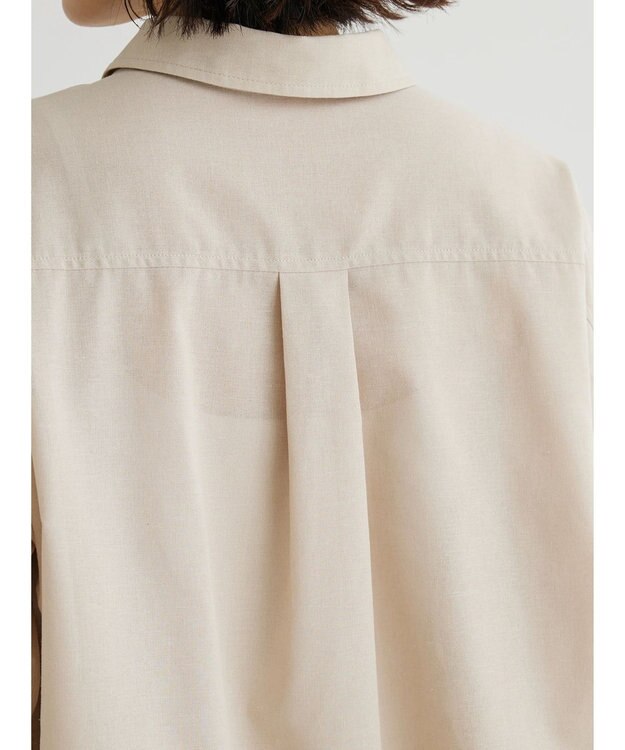 Green Parks 綿麻混レギュラーシャツ Light Beige