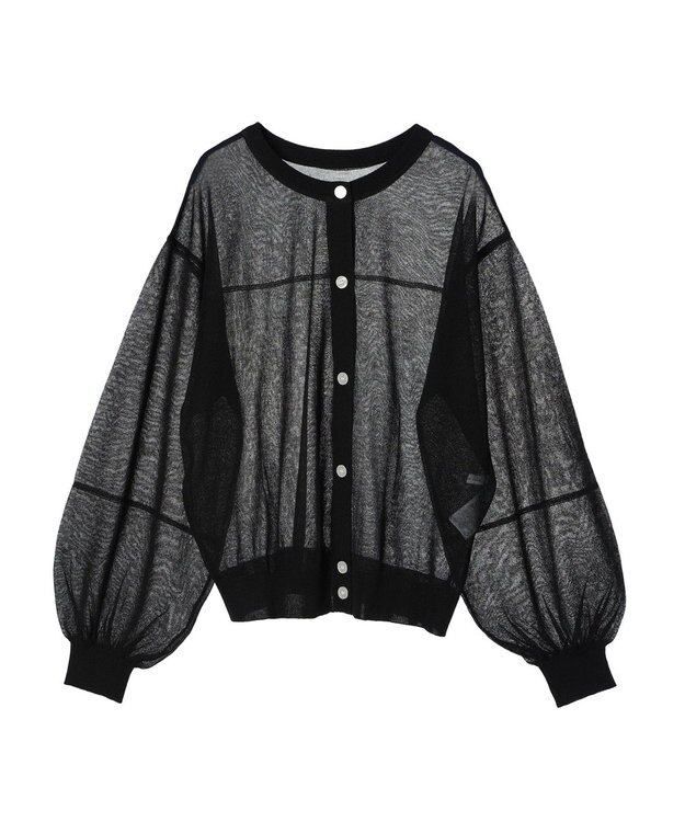 AMERICAN HOLIC 接触冷感２ＷＡＹシアーニットカーディガン Black