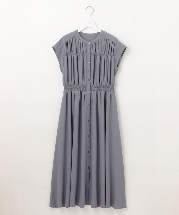 ANY SIS 【撥水】シャーリングシャツ ワンピース ダルブルー