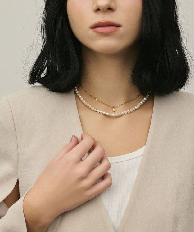 GRACE CONTINENTAL パール2連ネックレス ホワイト