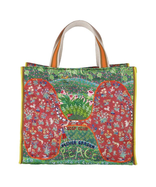 tsumori chisato CARRY ガーデンゴルフクラブキルト トートバッグ A4サイズ オレンジ