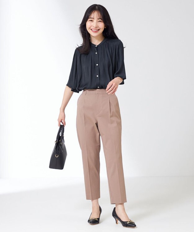 ANY SIS 【UVケア・接触冷感・撥水】クールタッチミラクルガード テーパード パンツ モカ