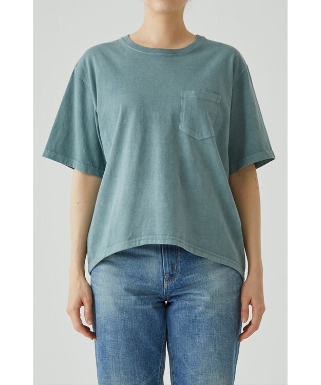 caqu caqu x good on short sleeve pocket tee リラックスフィットポケットTシャツ green