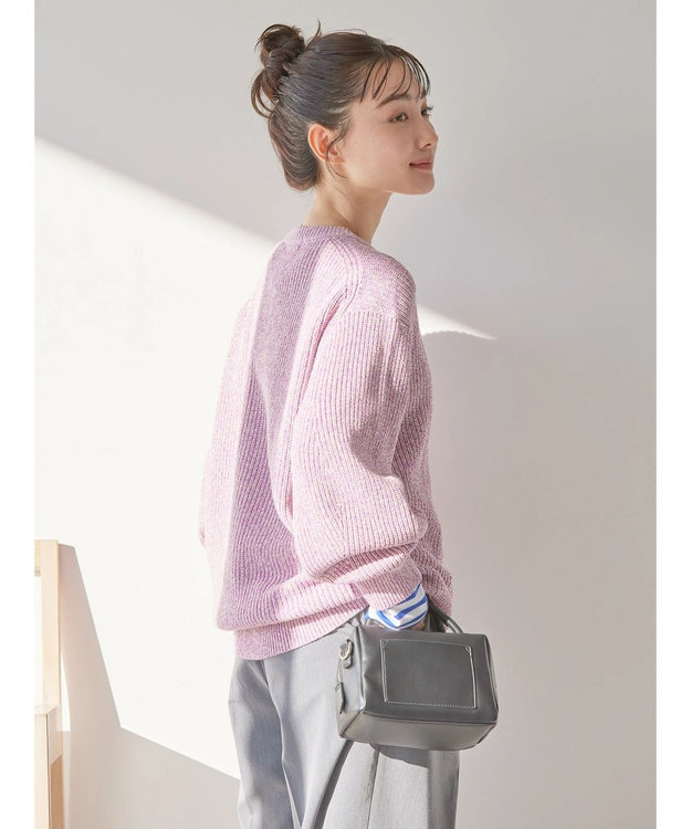 AMERICAN HOLIC 片畦クルーネックニットプルオーバー Pink