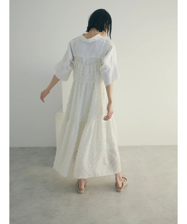 Green Parks armonia.フェザージャガードキャミワンピース Ivory