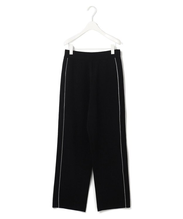 ICB 【洗える】シンセティックダブルフェイス  ニットトラックパンツ ブラック系