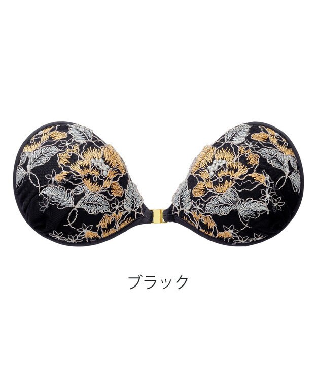 BRADELIS New York 【NuBra / ナチュラルタイプ】ヌーブラ・エアーライト ロゼット  デザインヌーブラ ブラック