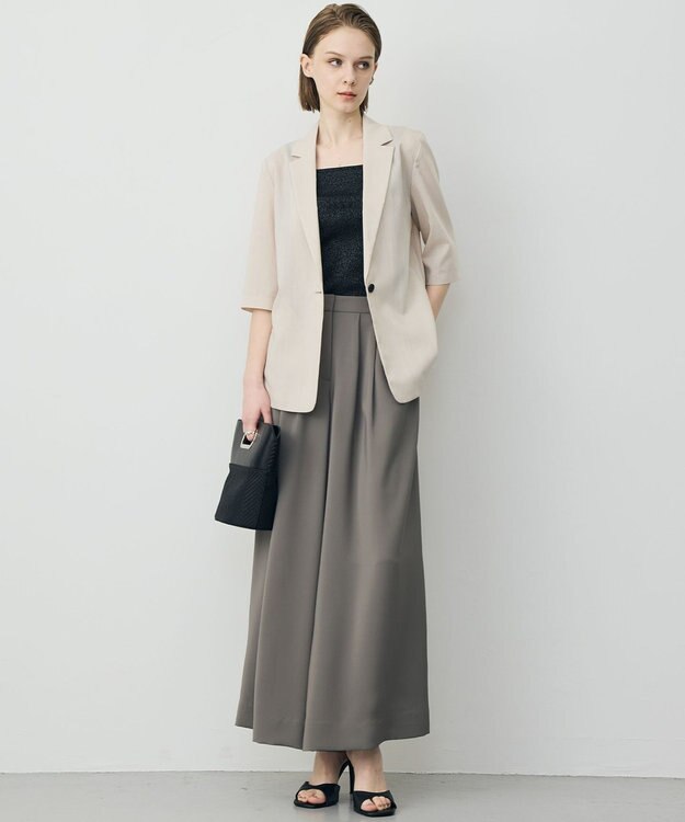 ICB 【先行予約】 ドレープツイル ボリュームワイドパンツ スティールカーキ