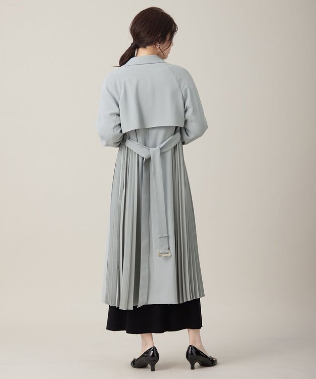 ANY SIS 【UVカット・花粉ガード】プリーツデザイントレンチ コート ミント