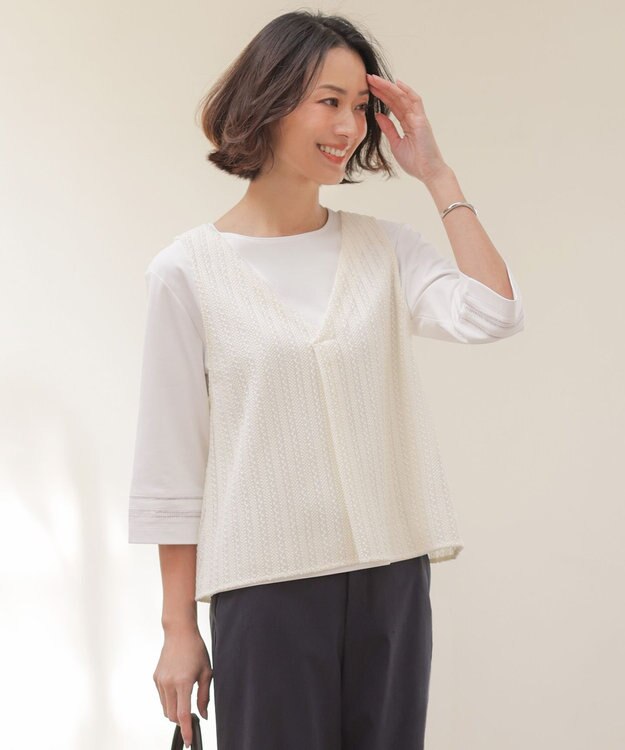 J.PRESS LADIES 【プラスワンアイテムに】ラッセル ビスチェ エクリュ系