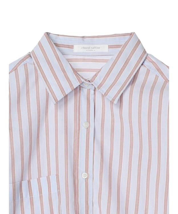 Green Parks イージーケア　ドビーストライプシャツ Sax