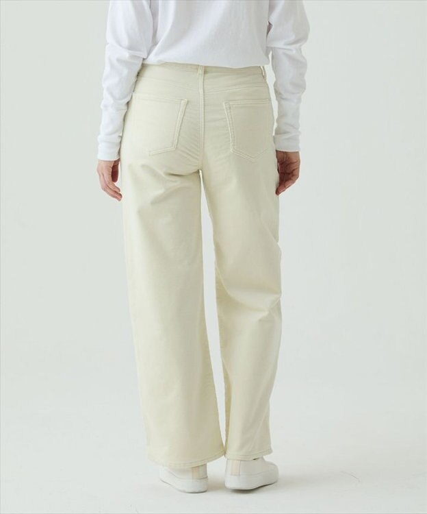 caqu ワイドフィット 裏起毛コーデュロイパンツ ivory