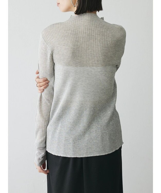 Green Parks AnriettMusee ラメ切替スリーブリブシアーニット Light Gray