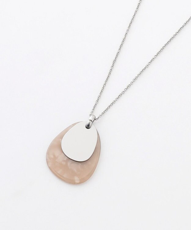 自由区 【SHIHOさん着用・ワンポイントアイテム】オーバルアセチメタル ネックレス マットシルバー