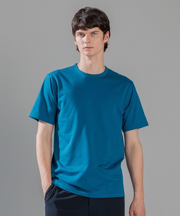 JOSEPH HOMME 【LEON 掲載】スビンソフトジャージー　クルーネック半袖カットソー ダルブルー系