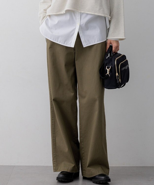 23区 【先行予約/Oggi9月号掲載/洗える】ストレッチギャバ チノ パンツ カーキ系