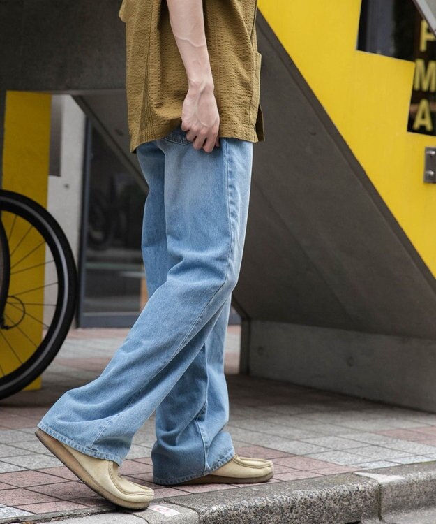 WEGO 【ユニセックス着用ITEM/SMLサイズ展開】デニムストレートパンツ デニム淡色