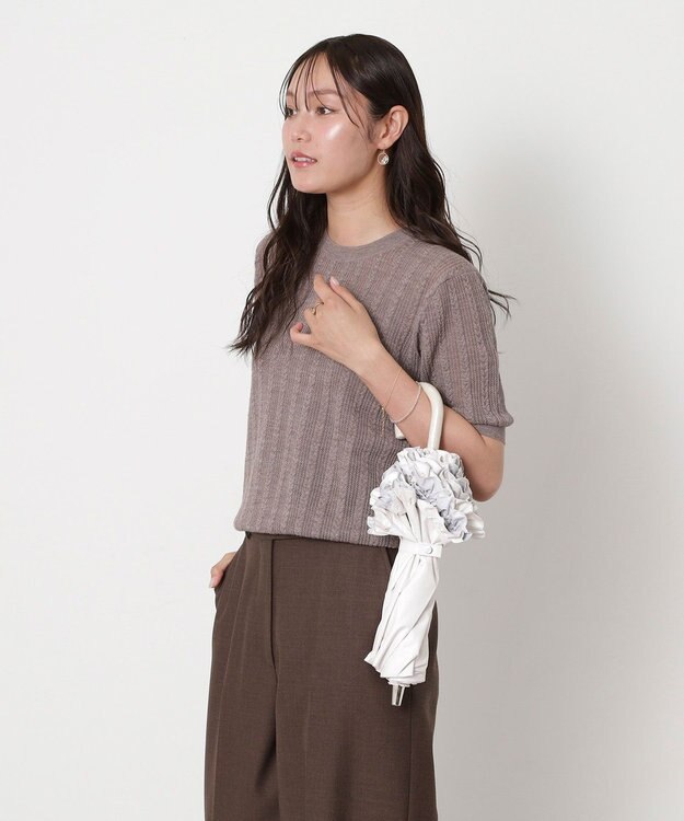 MOONBAT 【一級遮光/晴雨兼用/遮熱/UV】PAUL&JOE ACCESSOIRES(ポール & ジョー)晴雨兼用日傘 クリザンテームワンポイントフリル オフホワイト