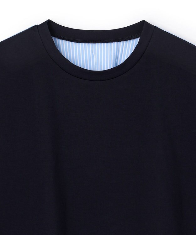 UNFILO BEAUTY FORM-T バックシャーリング Tシャツ ネイビー×ストライプ