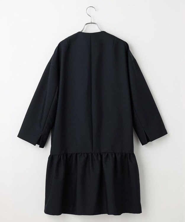 #Newans 【セレモニーにも】バックペプラムコート ネイビー