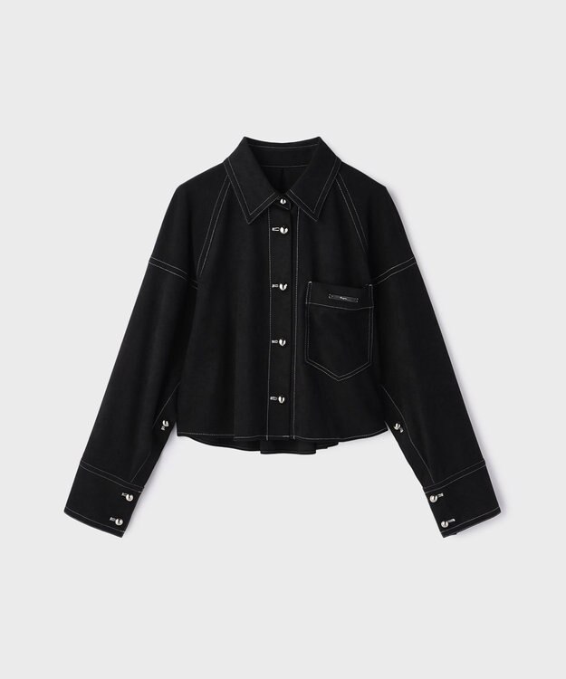 GRACE CONTINENTAL フェイクスウェードブラウス ブラック