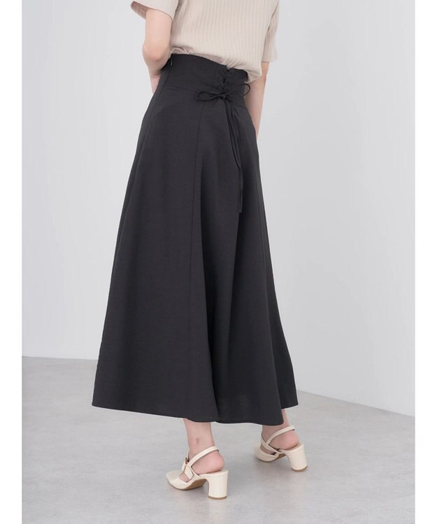 earth music&ecology バックレースアップスカート Dark Brown