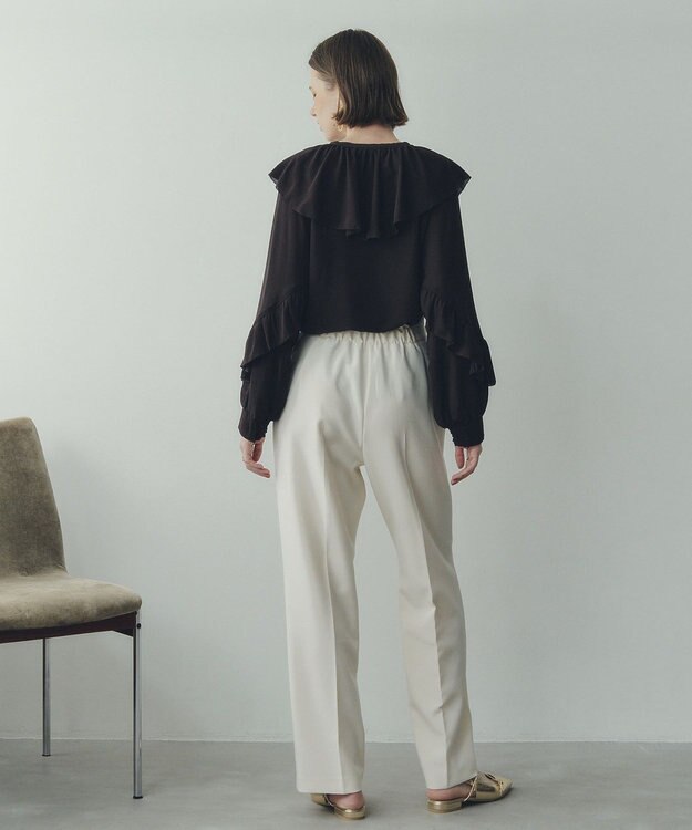 YECCA VECCA シアーラッフルブラウス Brown