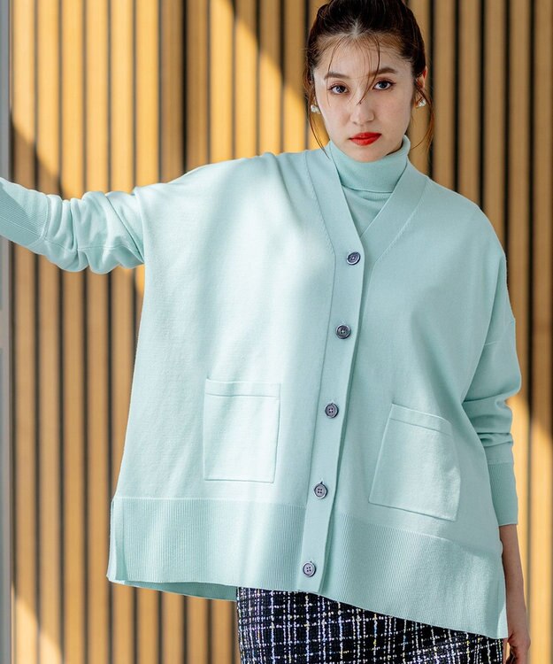 組曲 ビックシルエット カーディガン グリーン系