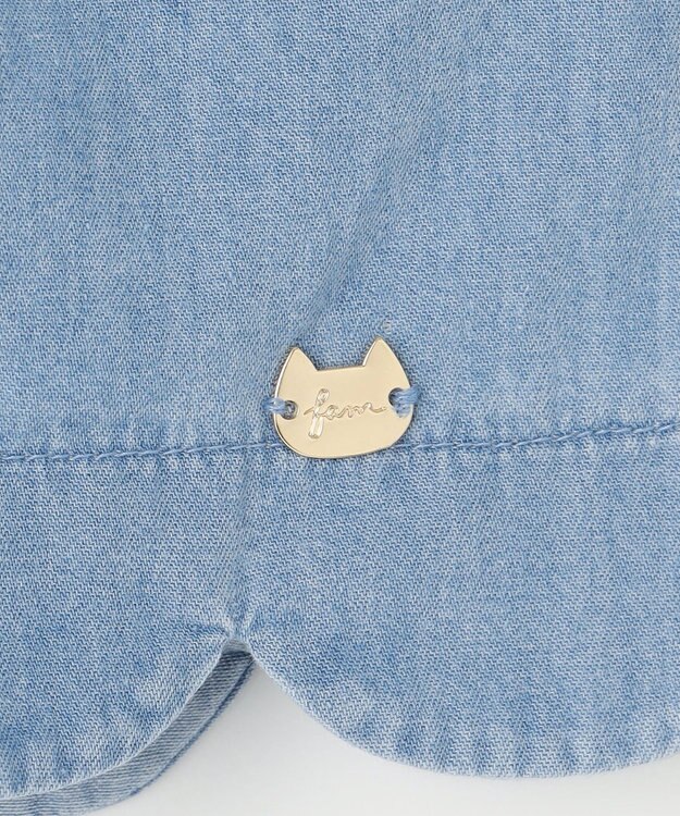 ANY KIDS 裾 スカラップ ショートパンツ デニムブルー