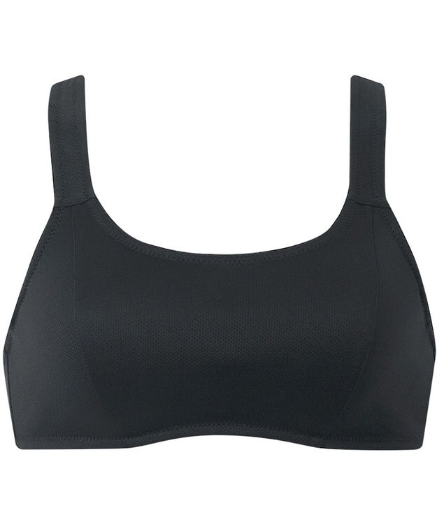 Wing ジュニア スポーツブラ 通気性がよい 【STEP2～3 まるみをおびてきた胸に】 小学生 中学生 高校生 ハーフトップ ノンワイヤーブラ RB6633 ウイング／ワコール ブラック