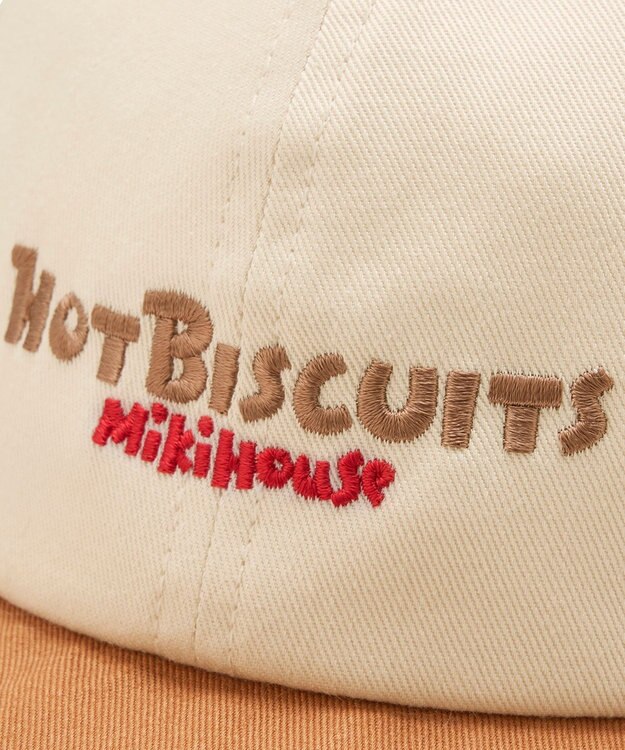 MIKI HOUSE HOT BISCUITS 【46-54cm】 バイカラー ロゴキャップ アイボリー
