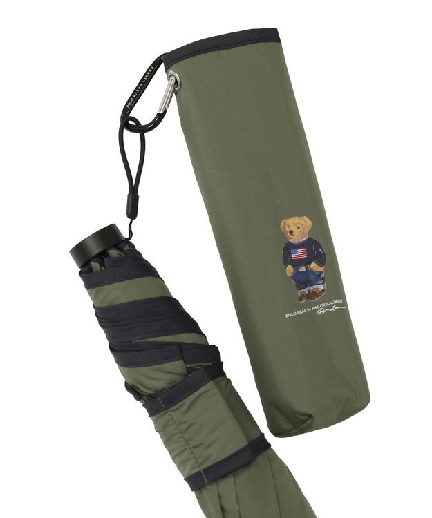 MOONBAT 【WEB限定】POLO RALPH LAUREN(ポロ ラルフローレン)FLAG BEAR 雨傘 折りたたみ傘 ユニセックス オリーブグリーン