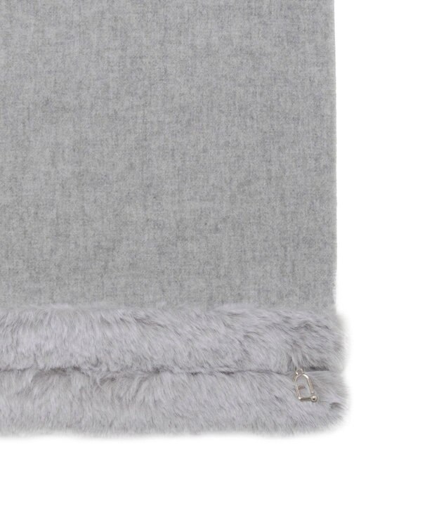 MOONBAT 【WEB限定】FURLA ウール100％×スノートップファーマフラー チャーム付き グレー