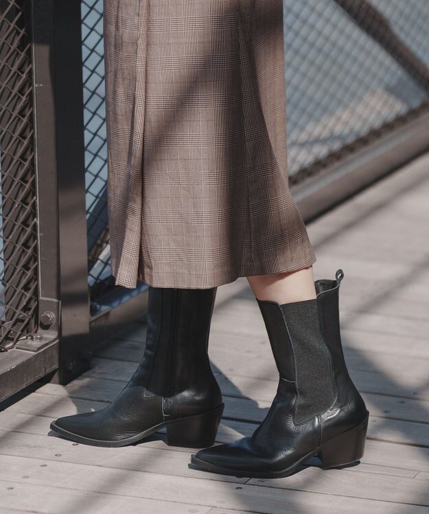 BONTRE 【BONTRE/ボントレ】ポインテッドサイドゴアブーツ ブラック