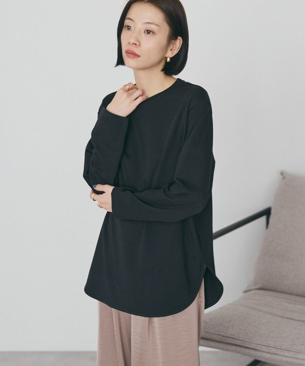 AMERICAN HOLIC ラウンドクルーネックプルオーバー Black