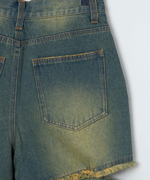 WEGO ヴィンテージウォッシュサイドカットデニムパンツ デニム