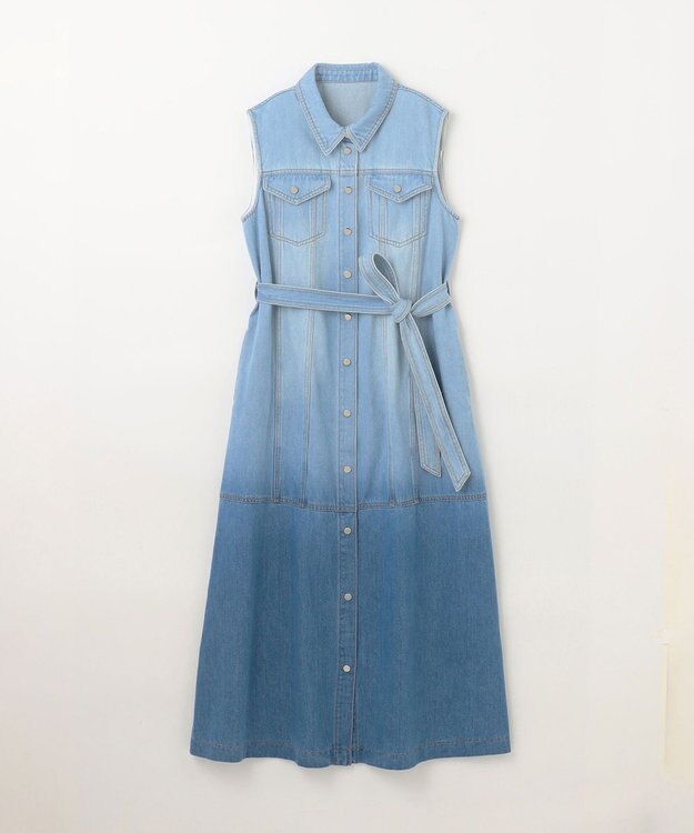 GRACE CONTINENTAL デニムストレートロングワンピース2 バイカラー