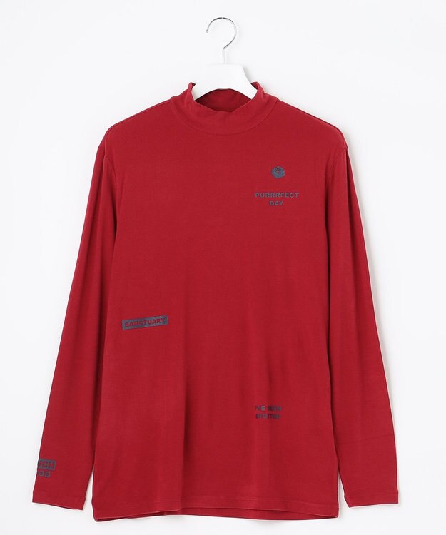 PW CIRCULUS 【MEN】【吸湿発熱】ウォーム モックネック カットソー レッド系