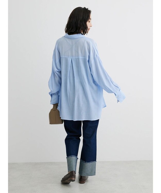 Green Parks ワッシャービッグシャツ Sax