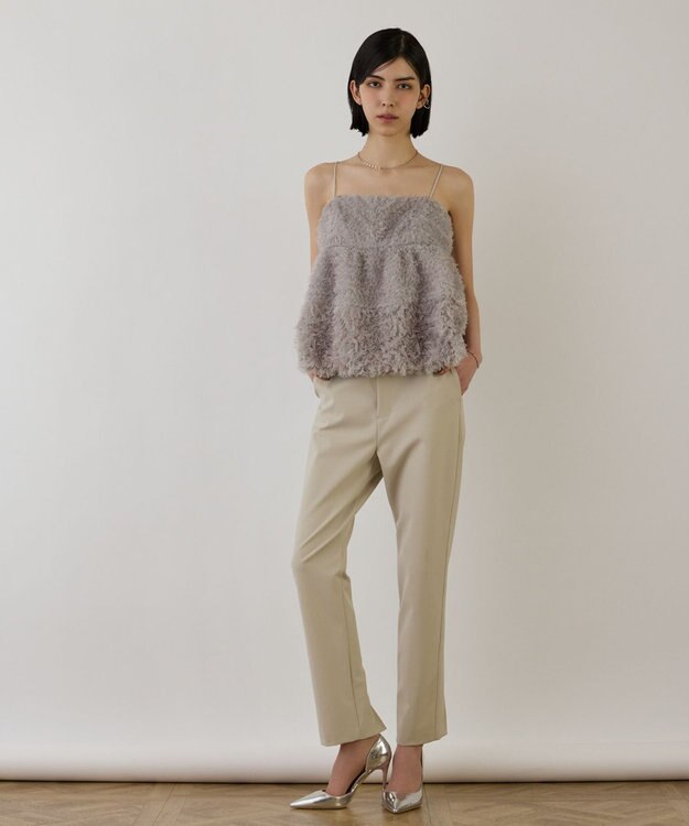 GRACE CONTINENTAL ストレッチテーパードパンツ ベージュ