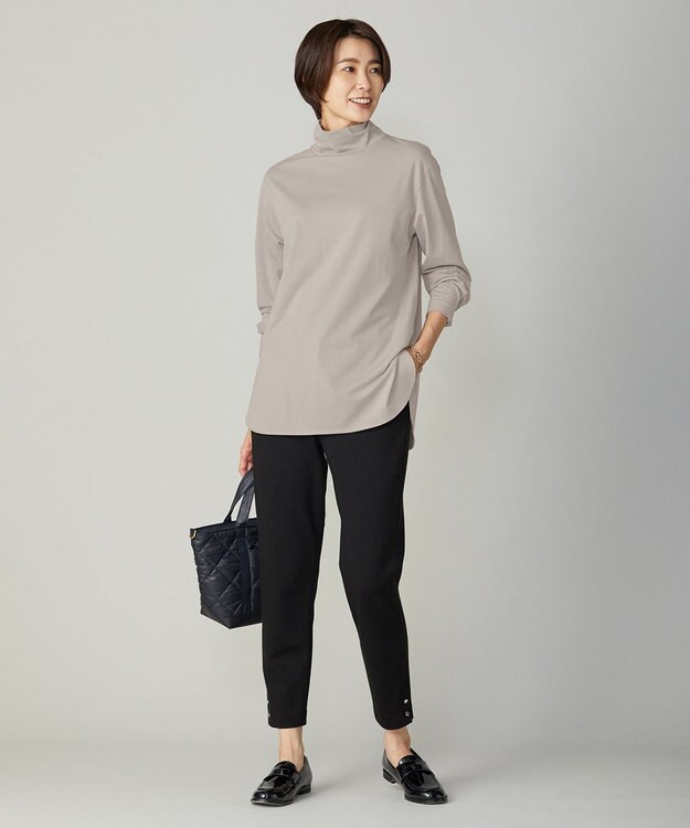 J.PRESS LADIES S タートルジャージー カットソー グレー系