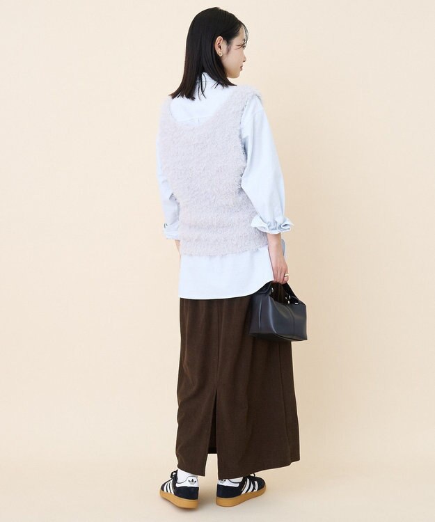 AMERICAN HOLIC テープヤーンニットベスト Light Gray