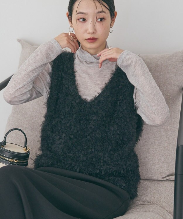 AMERICAN HOLIC テープヤーンニットベスト Black