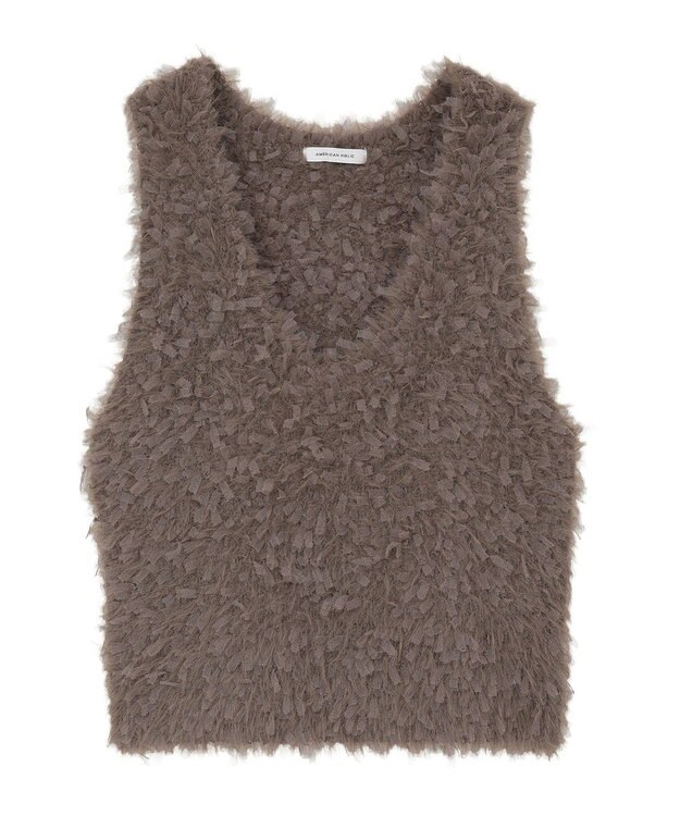 AMERICAN HOLIC テープヤーンニットベスト Mocha