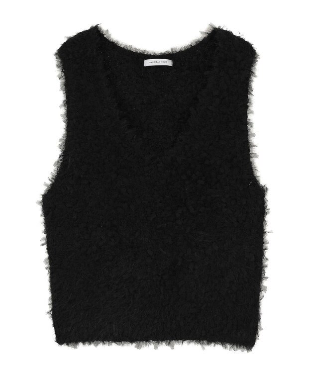 AMERICAN HOLIC テープヤーンニットベスト Black
