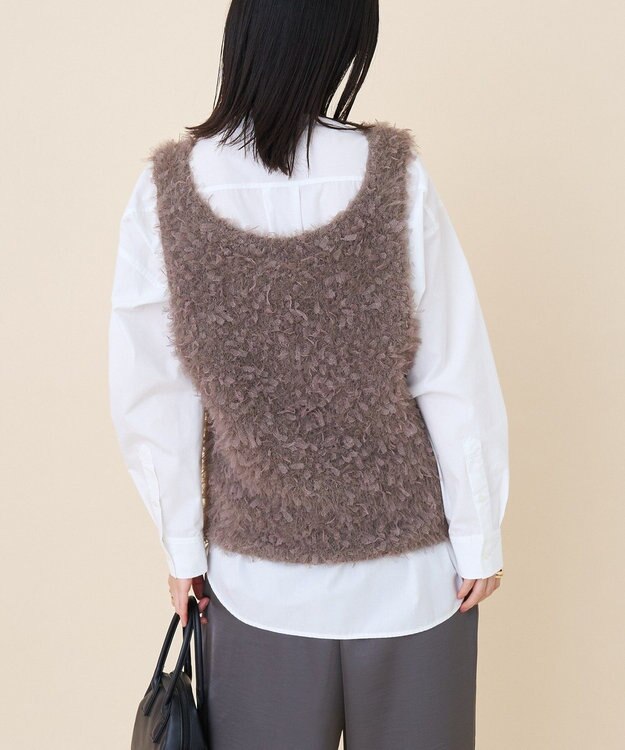 AMERICAN HOLIC テープヤーンニットベスト Mocha