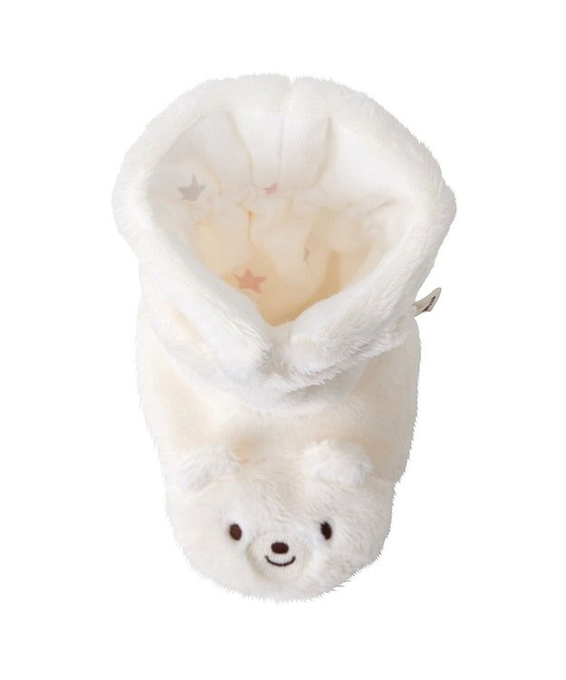 MIKI HOUSE HOT BISCUITS 【ミキハウス】【12cm】 マイクロファー ロングブーティ 白×黄