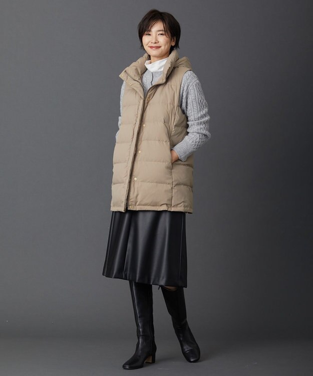 J.PRESS LADIES S ブラッシュドマルチポリ ダウンベスト キャメル系