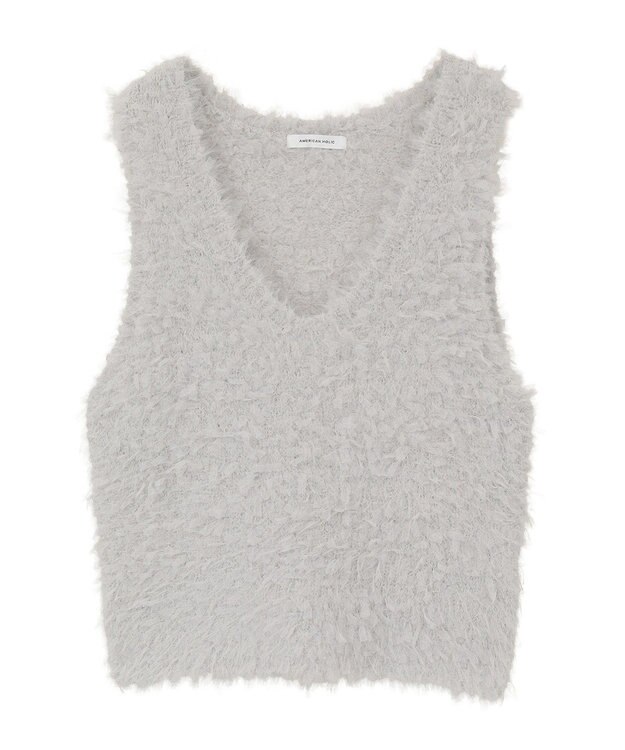 AMERICAN HOLIC テープヤーンニットベスト Light Gray